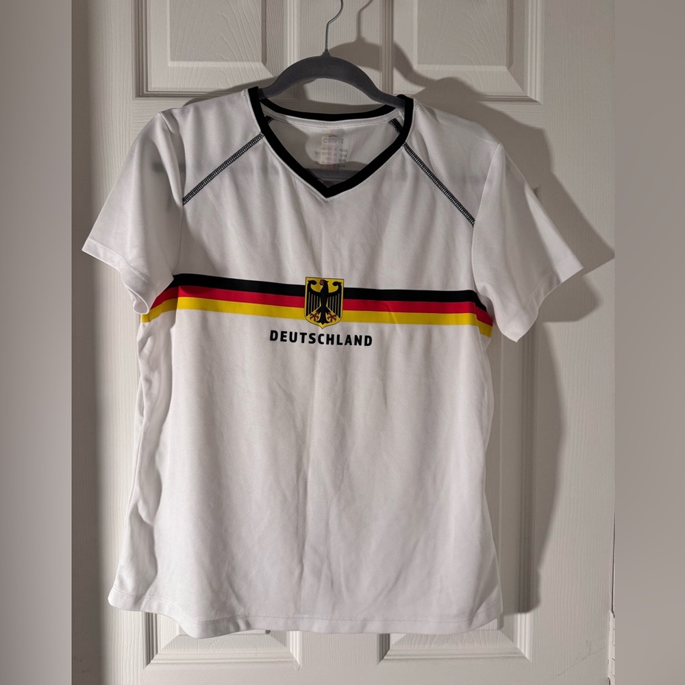 White Deutschland Soccer Jersey, size 40/42